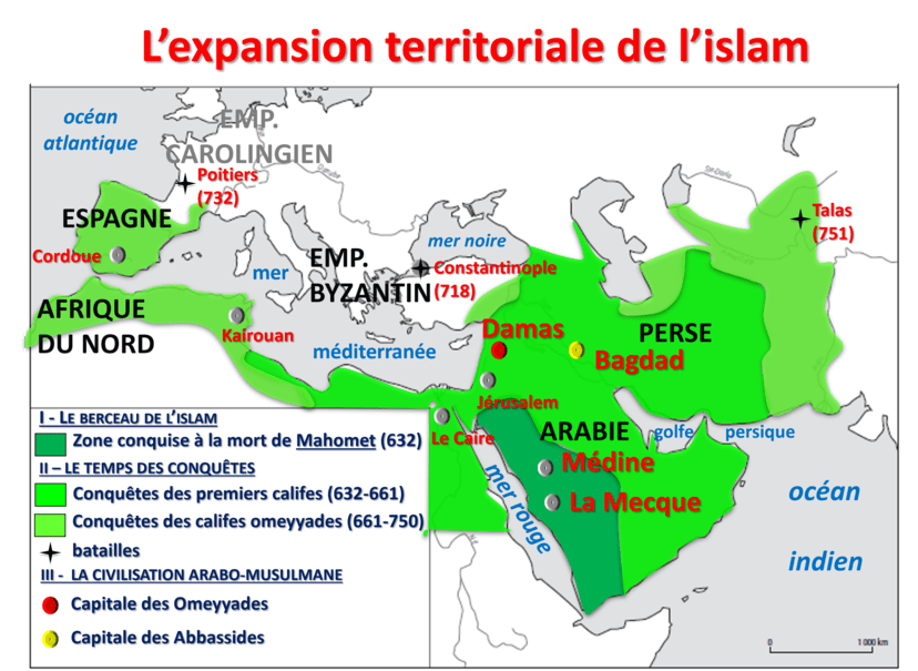 Carte de l expansion de l islam 1