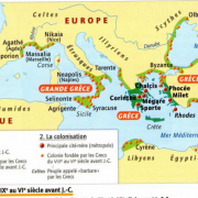 Sur cette carte du monde grec, donnez le nom de plusieurs colonies.