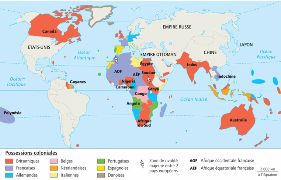 Carte empire coloniaux cours