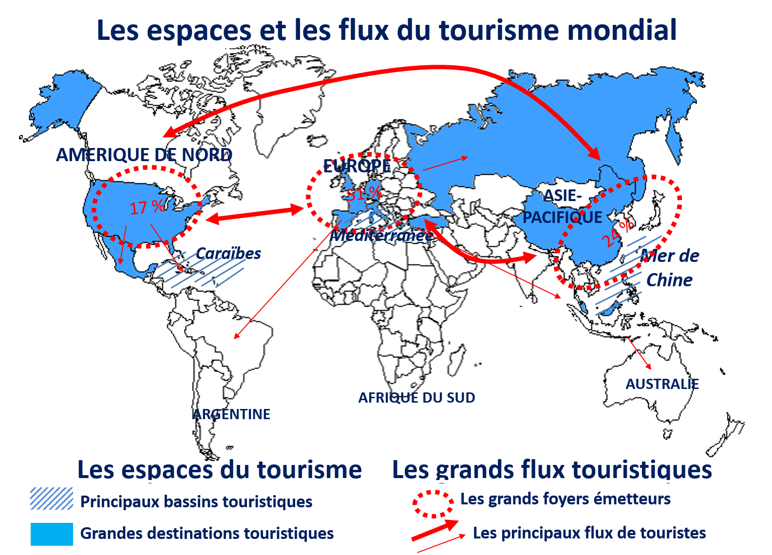 Carte flux touristiques