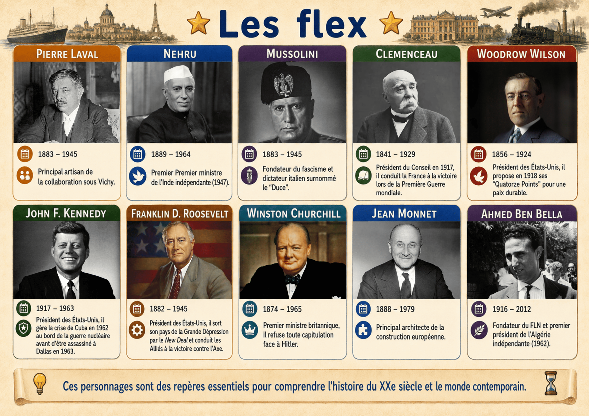 Les personnages a connaitre en 3e les flex autre site
