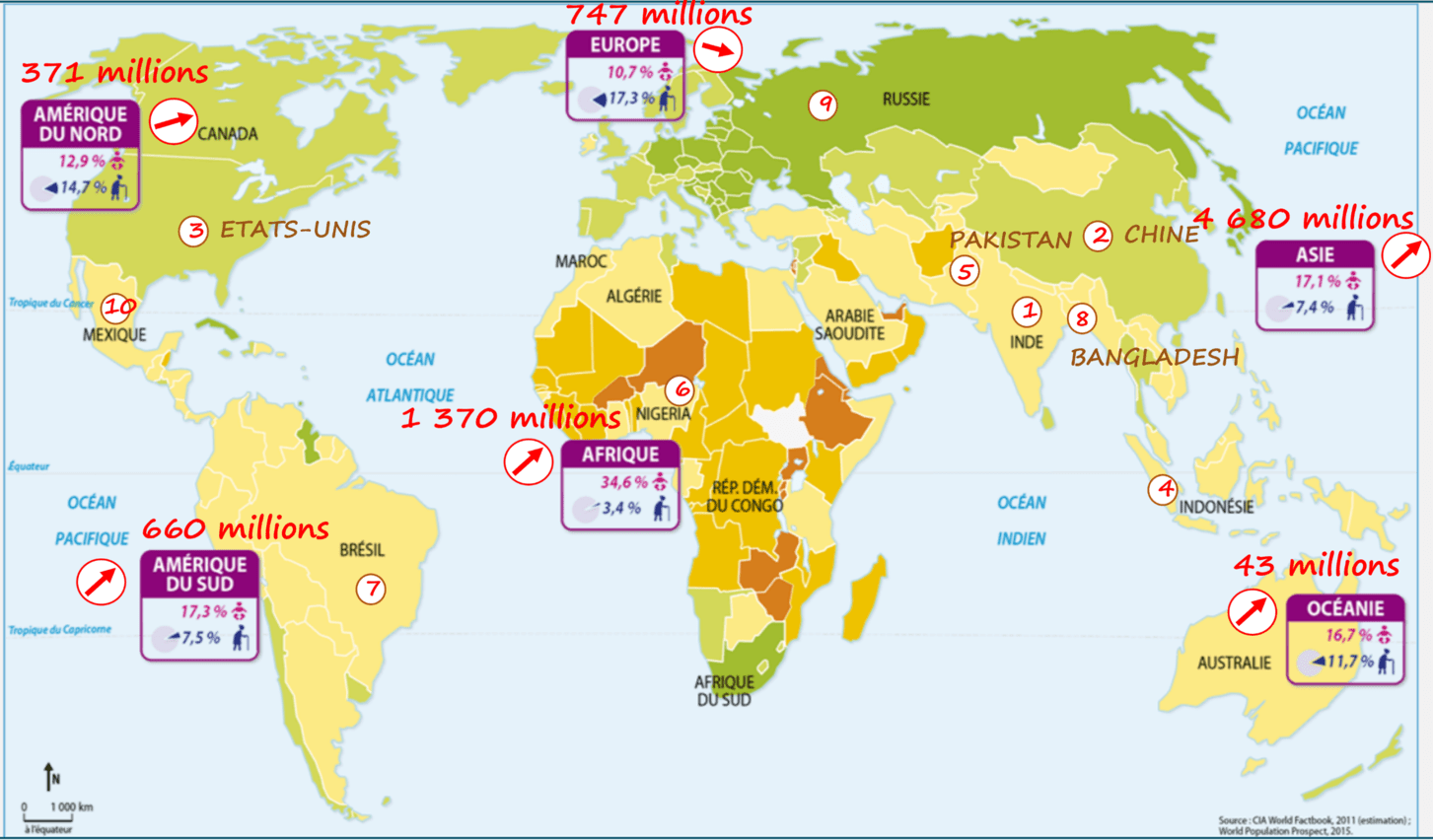 Planisphere final evolution de la population mondiale